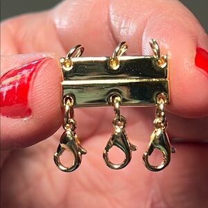 18k Gold Plated Magnetic 3 Necklace Layering Clasp